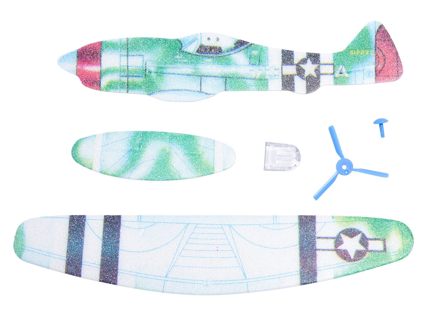 Avion - Avion polistiren Thunderbolt, 19cm, 3+ ani | Moulin Roty - 2