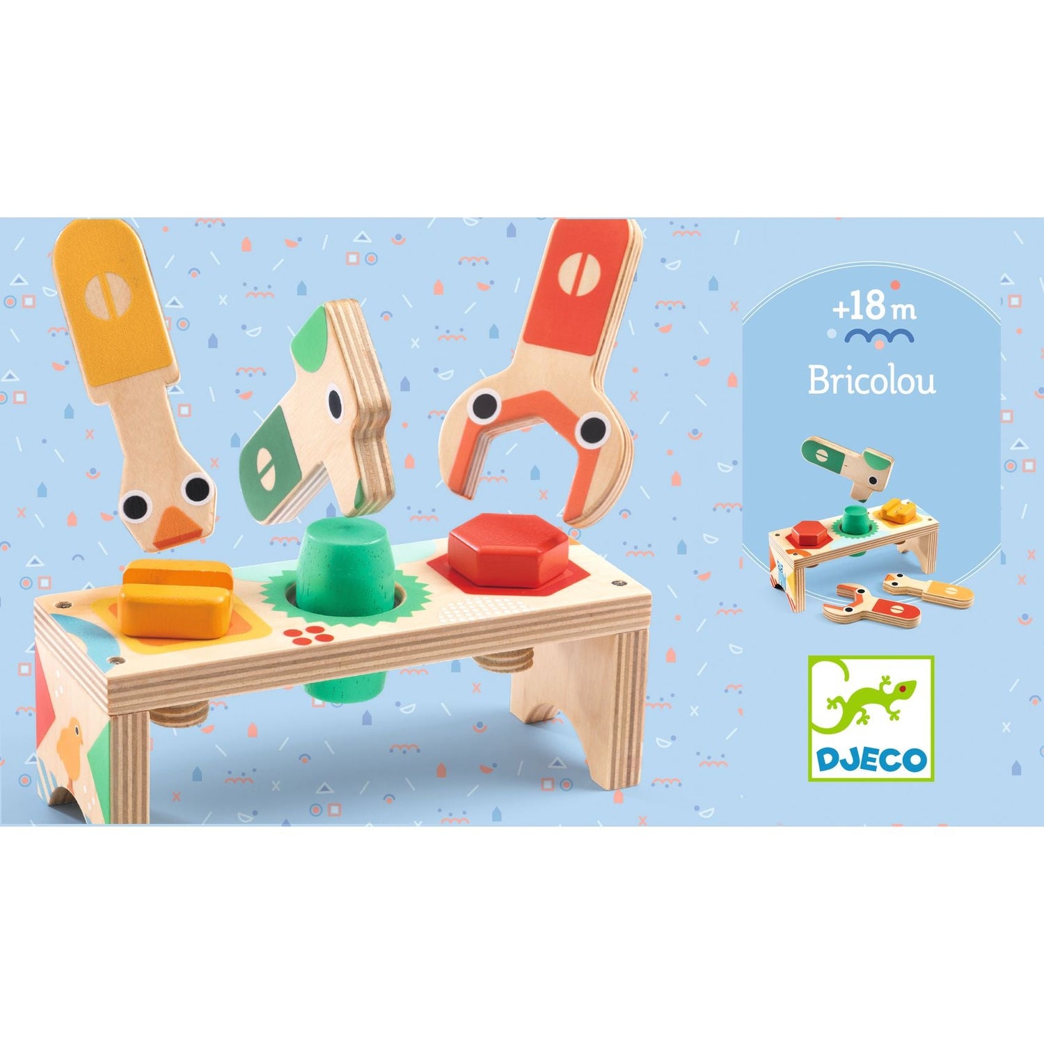 Jocuri şi Jucării de îndemânare - Banc de lucru din lemn - Bricolou, 18+ luni | Djeco - 4