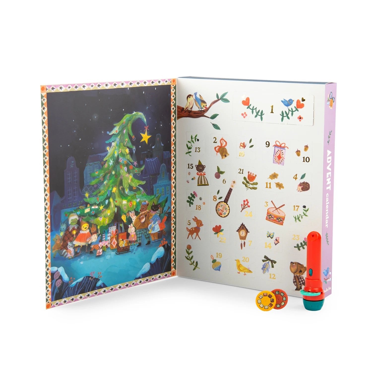 Jocuri şi jucării creative - Calendar de Advent - Lanternă şi discuri cu poveşti Minouchkas | Moulin Roty - 5