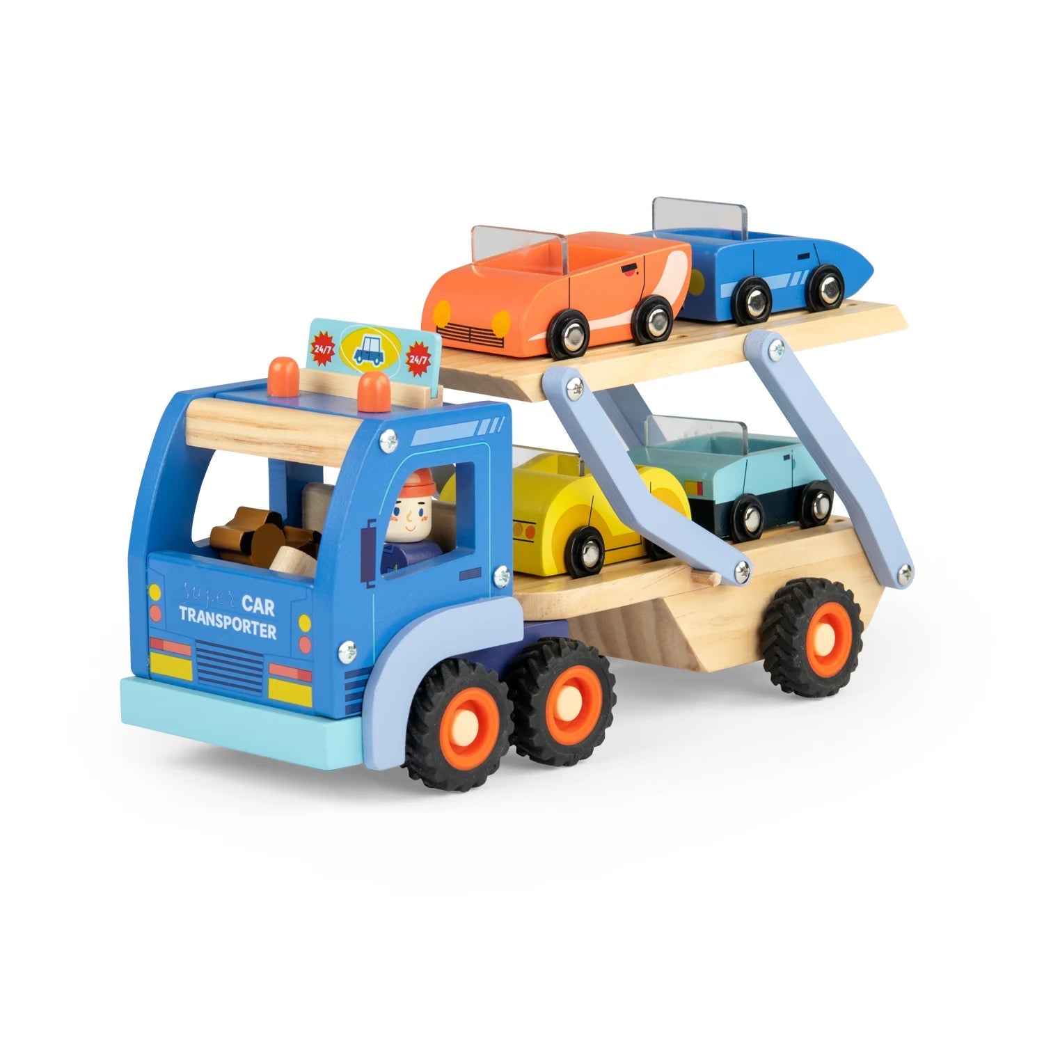 Vehicule de jucărie - Camion transport auto, Avenue du Moulin, 3+ ani | Moulin Roty - 1