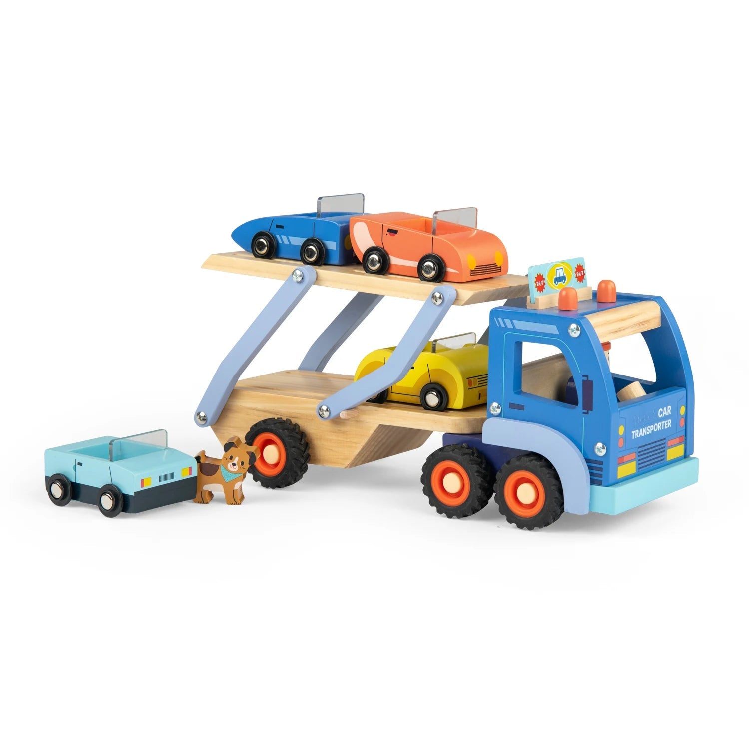 Vehicule de jucărie - Camion transport auto, Avenue du Moulin, 3+ ani | Moulin Roty - 9