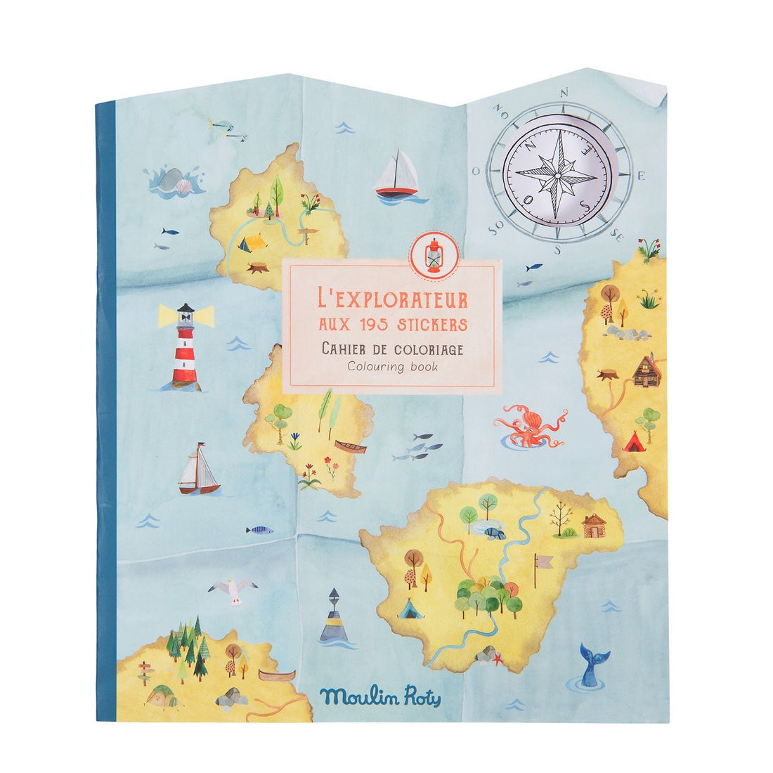 Carte de colorat - Carte de colorat cu 195 stickere - Exploratorul, 3+ ani | Moulin Roty - 1