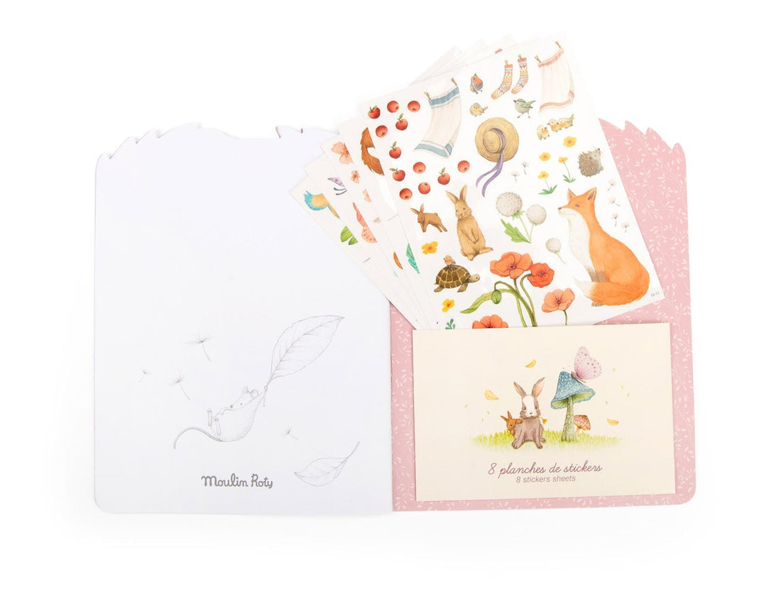 Desen şi pictură - Carte de colorat cu 230 de abţibilduri - Les Rosalies, 3+ ani | Moulin Roty - 2