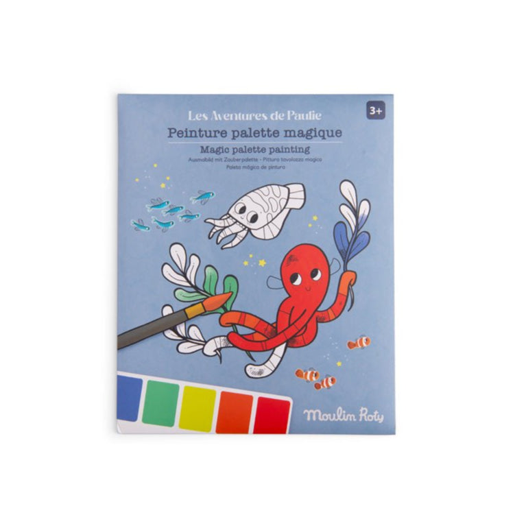 Carte de colorat - Carte de pictat cu paletă magică - Paulie, 3+ ani | Moulin Roty - 1