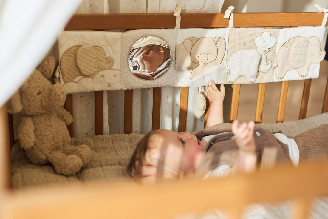 Jucării senzoriale - Carte senzorială pentru pătuţ bebeluși - Elephant Tales, 0+ ani | Jollein - 2