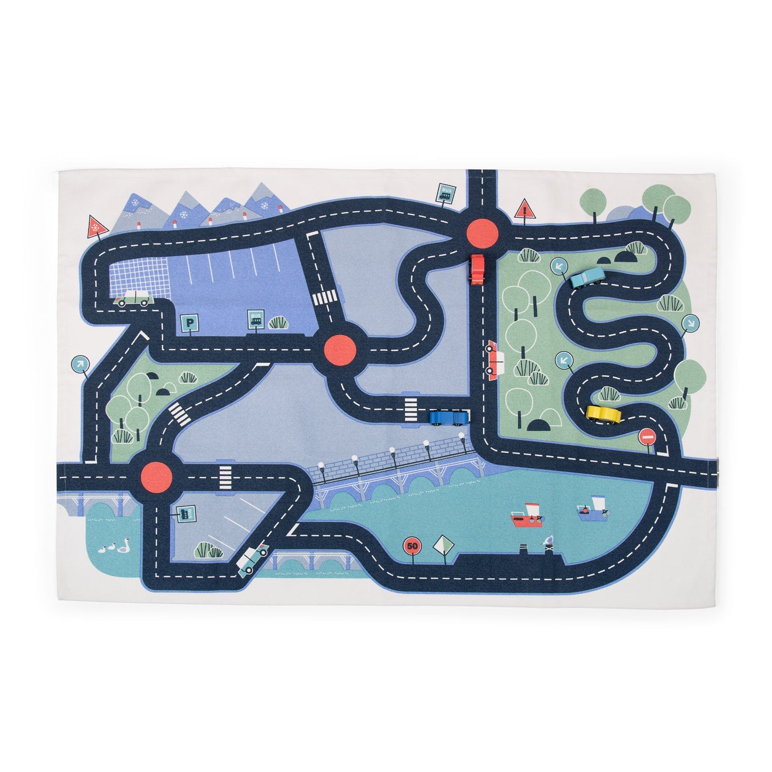 Covor pentru copii cu circuit auto "Avenue du Moulin" | Moulin Roty - Moulin Roty - EmmaSiLuna.ro
