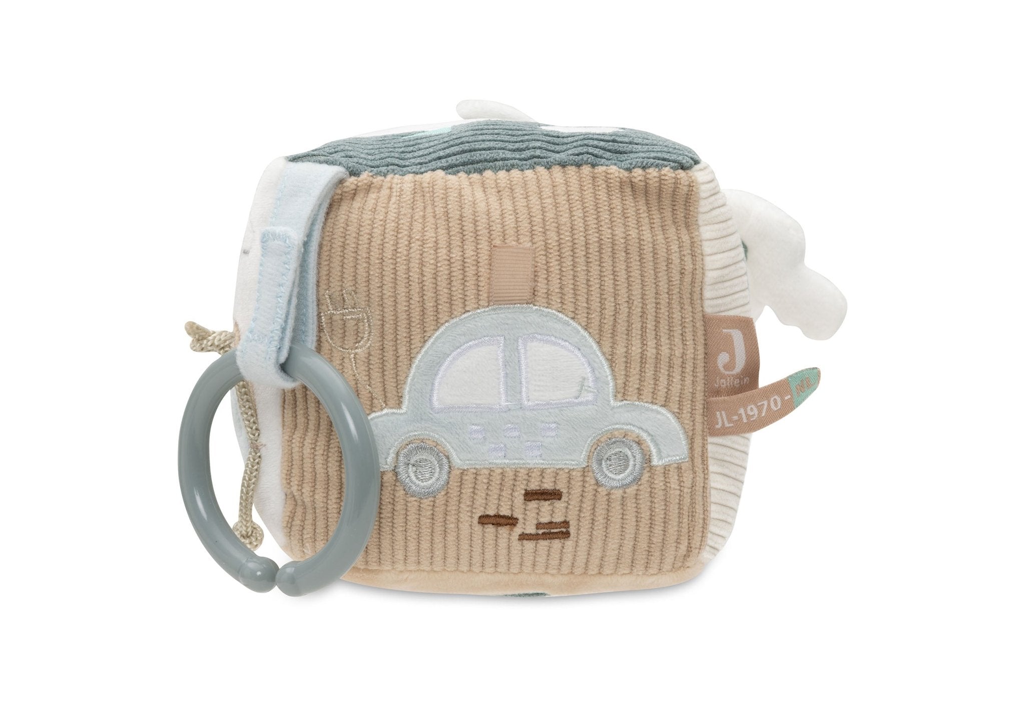 Jucarii de plus - Cub senzorial din pluş cu activităţi - On The Go, 0+ ani | Jollein - 8