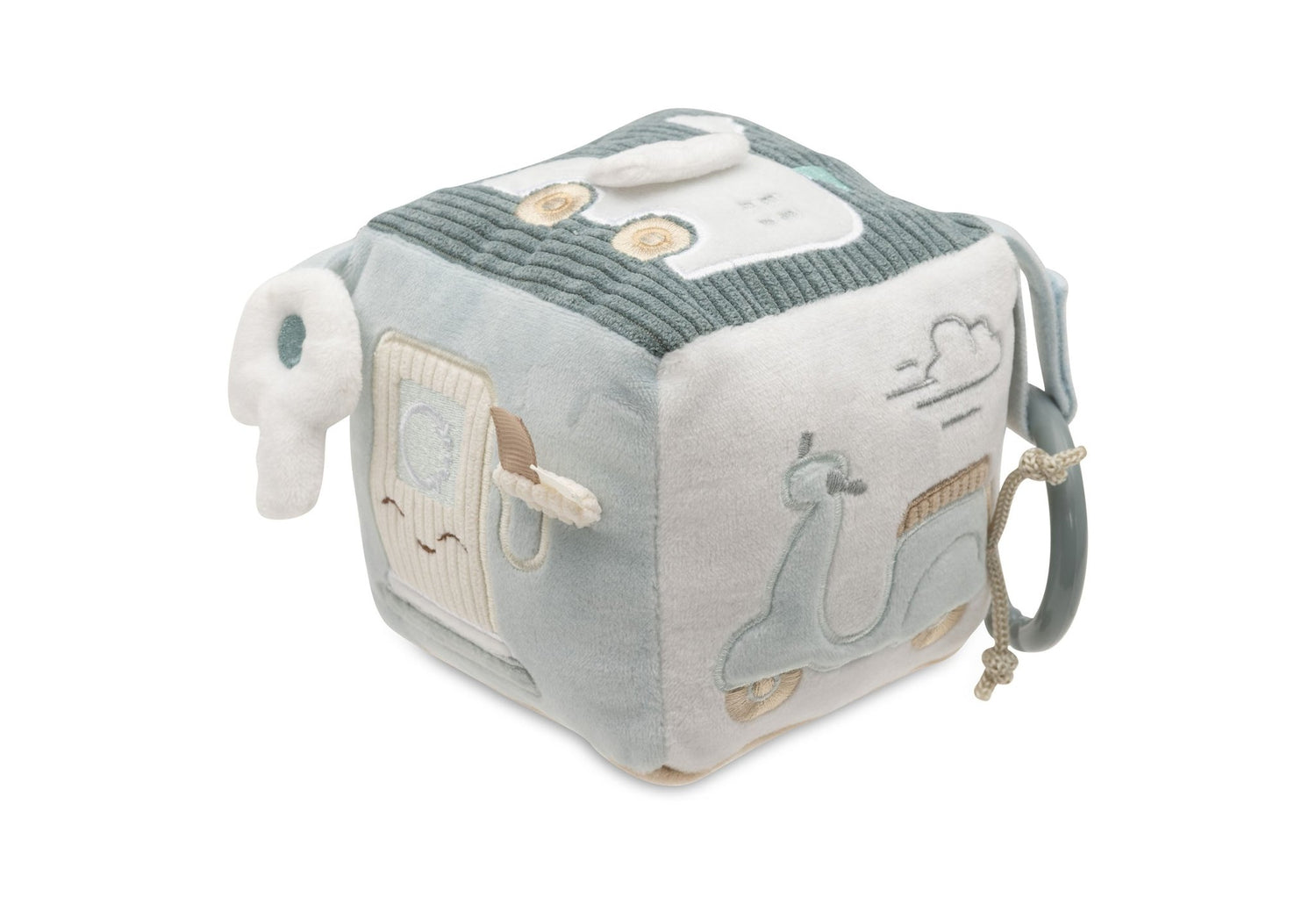 Jucarii de plus - Cub senzorial din pluş cu activităţi - On The Go, 0+ ani | Jollein - 6