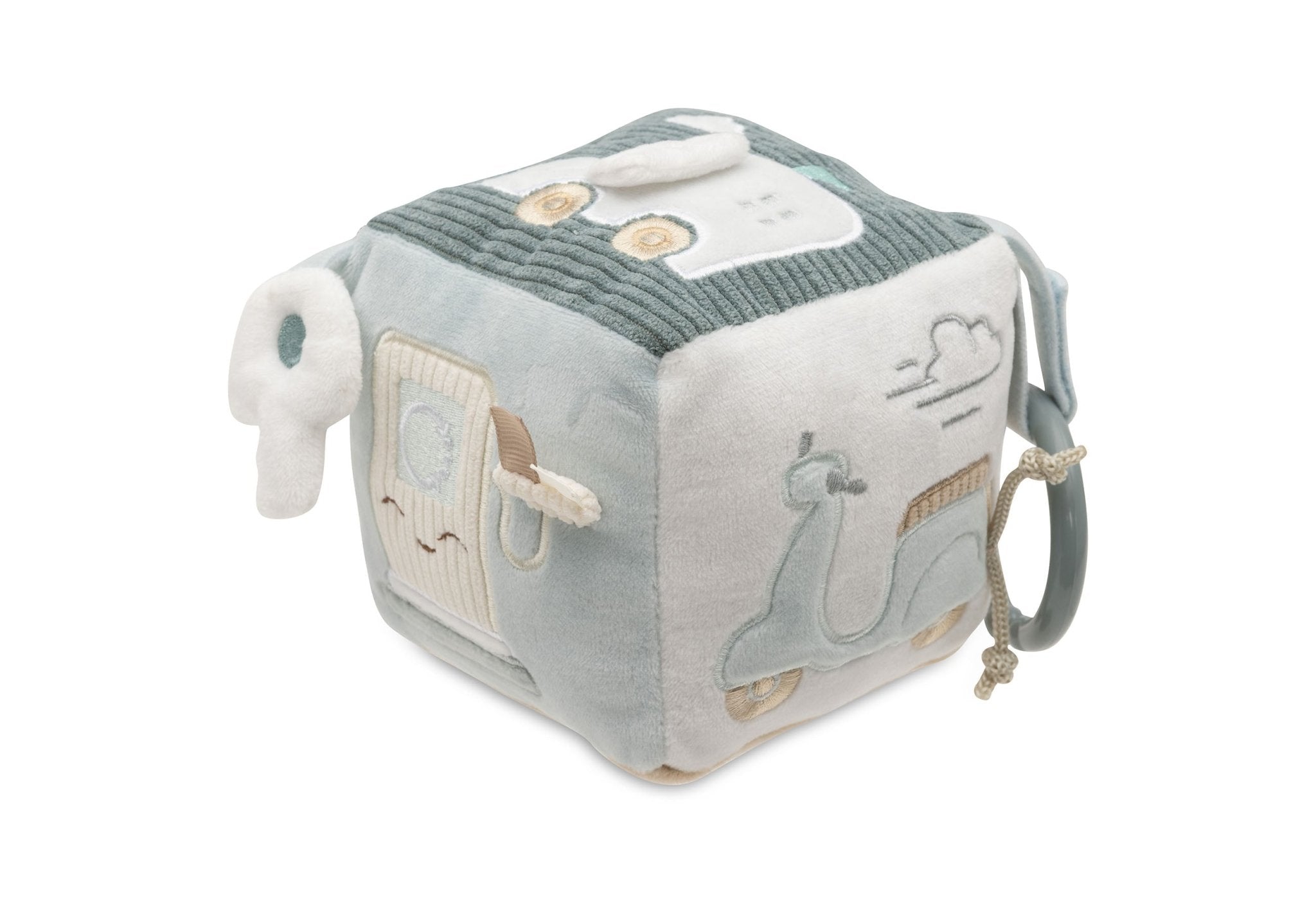 Jucarii de plus - Cub senzorial din pluş cu activităţi - On The Go, 0+ ani | Jollein - 6