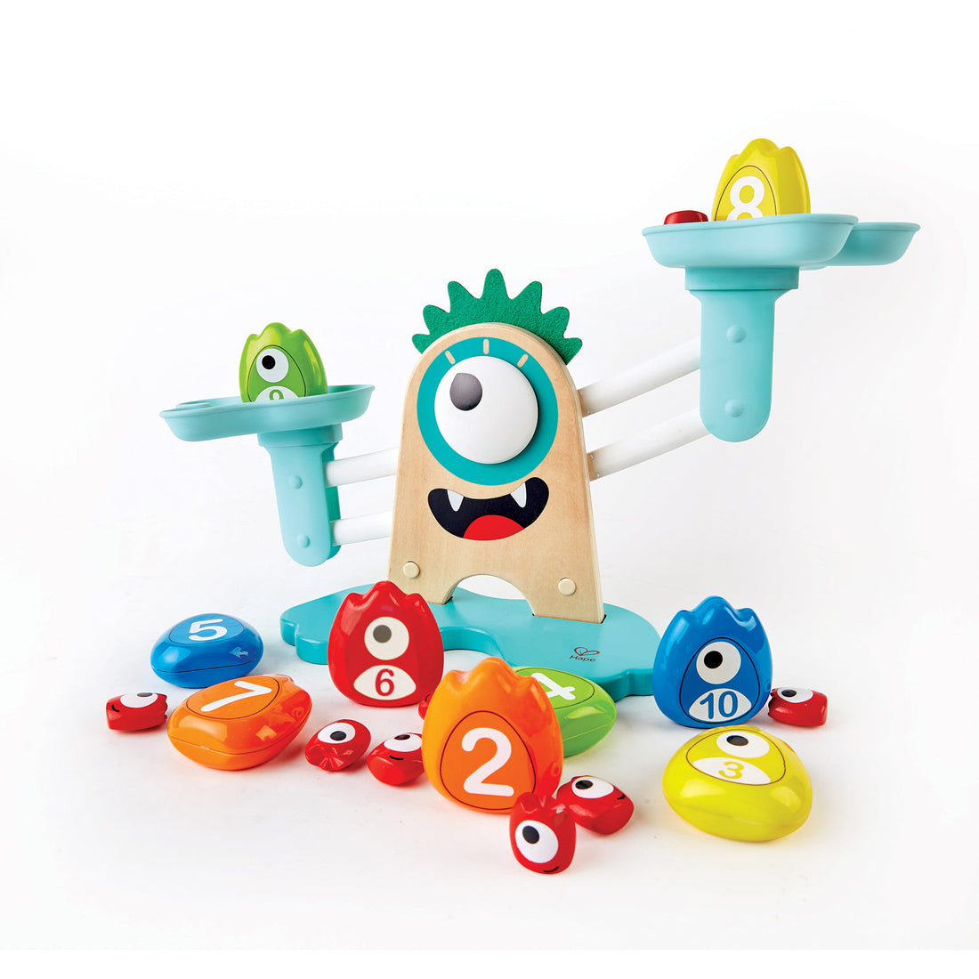 Cântar matematic din lemn – Monstruleţ, Monster Math Scale, 3–6 ani | Hape