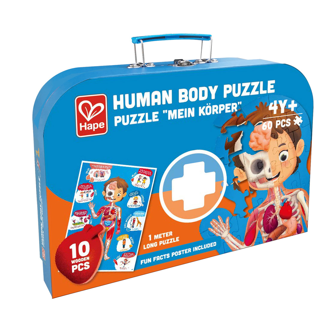 Puzzle educativ - Corpul uman, 61 de piese, 100 cm, 4+ ani | Hape