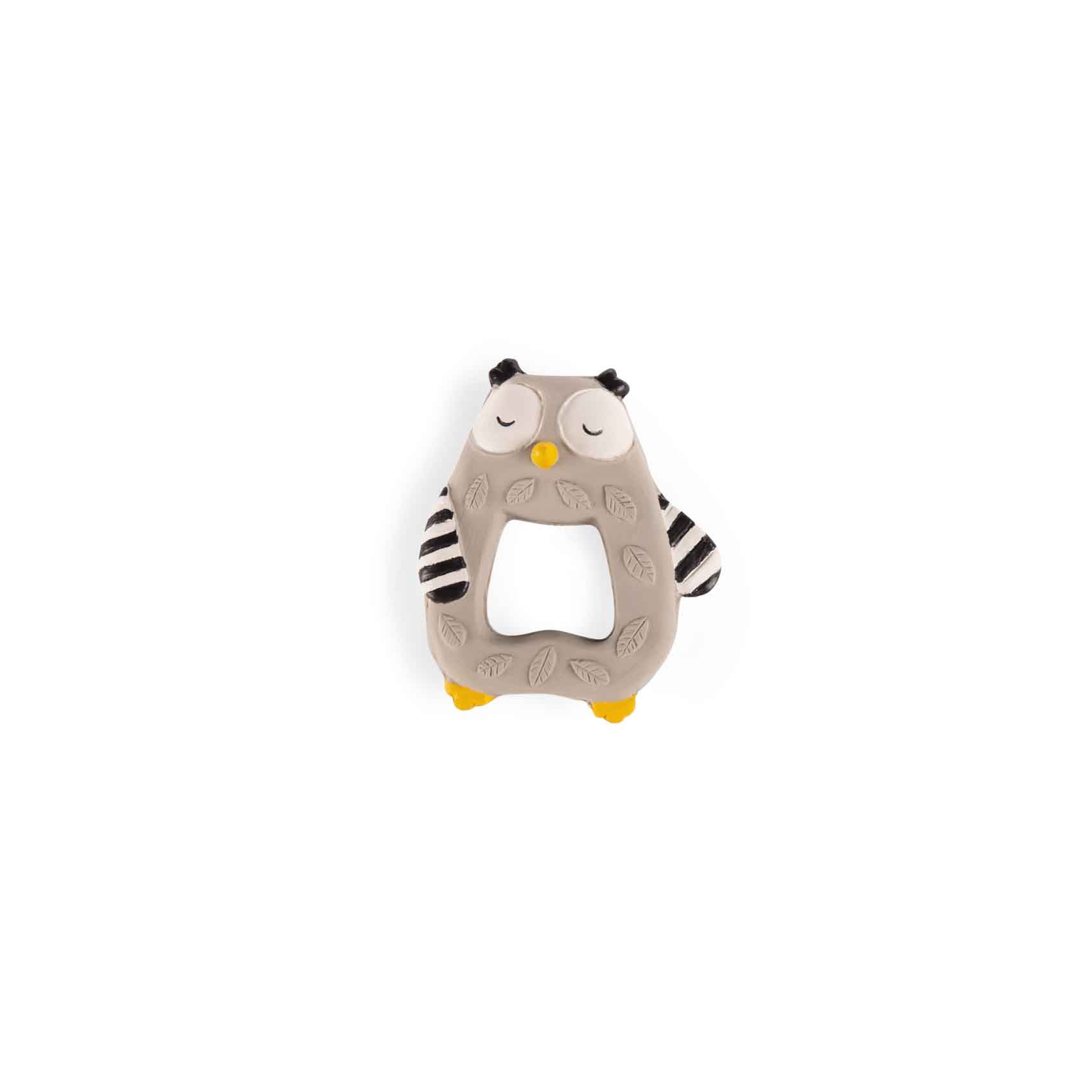 Jucării dentiţie - Inel pentru dentiţie din cauciuc natural - Bufniţă, 0+ ani | Moulin Roty - 2