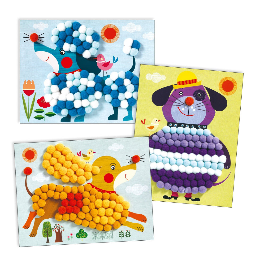Jocuri şi jucării creative - Joc creativ Căţeluşi cu biluţe pompons, 3 - 6 ani | Djeco - 2