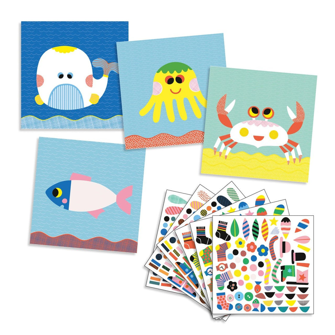 Jucarii creative - Joc creativ colaje Animale marine, 3 - 6 ani | Djeco - 2