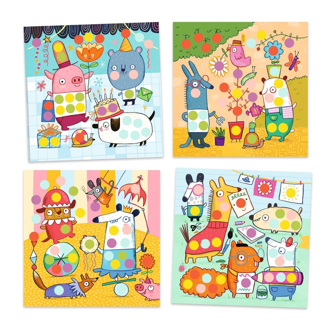 Jocuri şi jucării creative - Joc creativ cu autocolante - Buline colorate, 3 - 6 ani | Djeco - 2