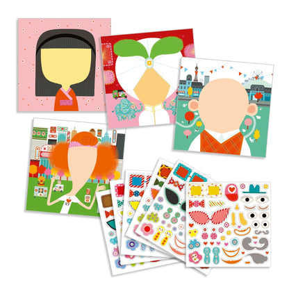 Jocuri şi jucării creative - Joc creativ cu autocolante - Portrete, 3 - 6 ani | Djeco - 2