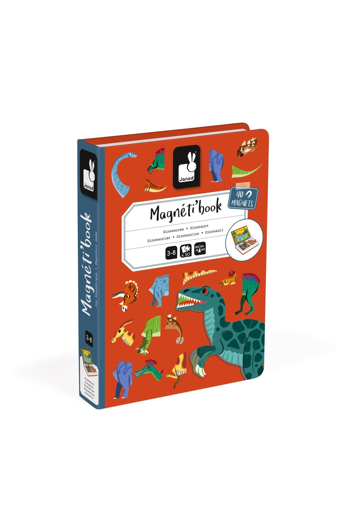 Jocuri şi jucării creative - Joc creativ cu magneți Magneti’book - Dinozauri, 3+ani | Janod - 1