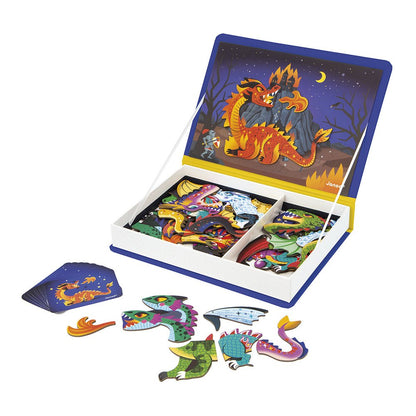 Jocuri şi jucării creative - Joc creativ cu magneți Magneti’book - Dragoni, 3+ani | Janod - 2
