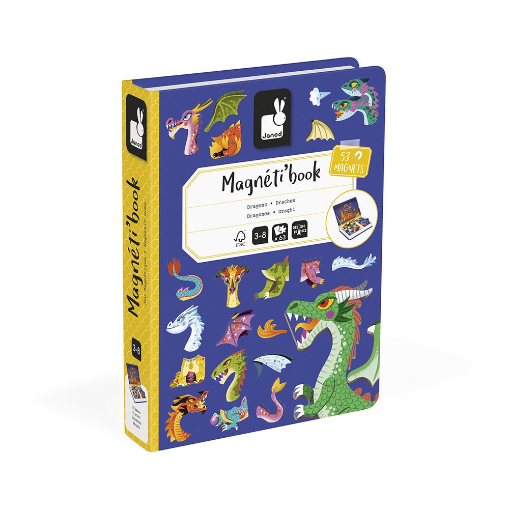 Jocuri şi jucării creative - Joc creativ cu magneți Magneti’book - Dragoni, 3+ani | Janod - 1