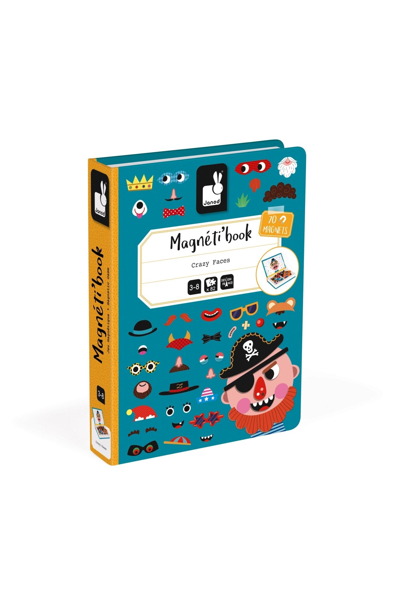 Jocuri şi jucării creative - Joc creativ cu magneți Magneti’book - Fețe comice - Băieţi, 3+ani | Janod - 8