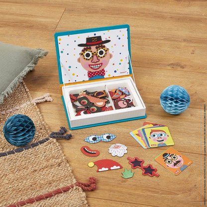 Jocuri şi jucării creative - Joc creativ cu magneți Magneti’book - Fețe comice - Băieţi, 3+ani | Janod - 7