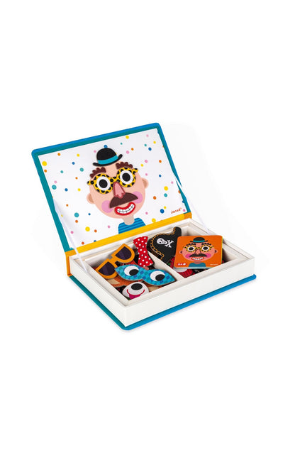 Jocuri şi jucării creative - Joc creativ cu magneți Magneti’book - Fețe comice - Băieţi, 3+ani | Janod - 3