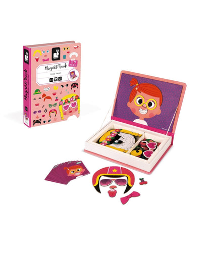 Jocuri şi jucării creative - Joc creativ cu magneți Magneti’book - Fețe comice - Fete, 3+ani | Janod - 5