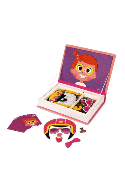 Jocuri şi jucării creative - Joc creativ cu magneți Magneti’book - Fețe comice - Fete, 3+ani | Janod - 4