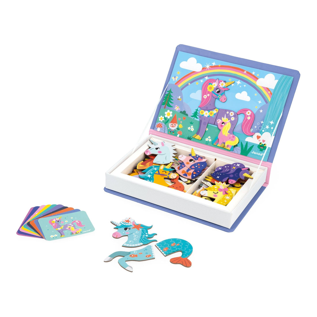 Jocuri şi jucării creative - Joc creativ cu magneți Magneti’book - Unicorni, 3+ani | Janod - 3