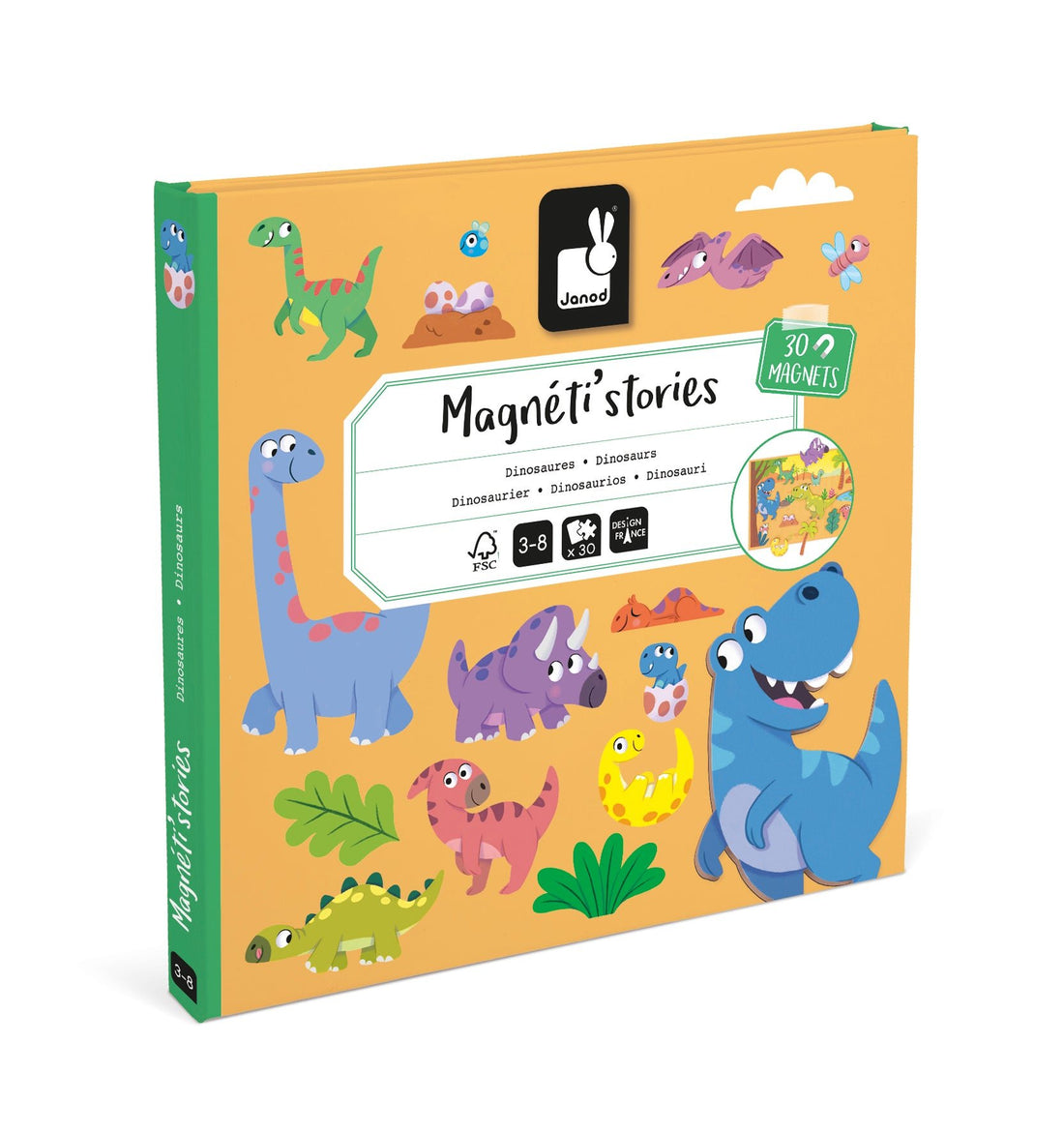 Jocuri şi jucării creative - Joc creativ cu magneți Magneti’stories - Dinozauri, 3+ ani | Janod - 1