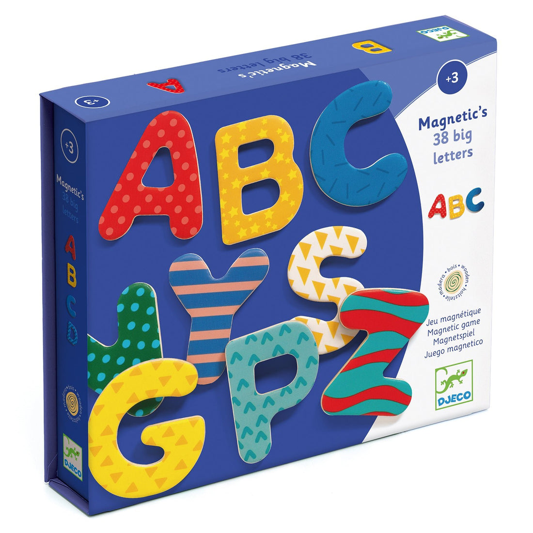 Jocuri şi Jucării educative - Joc cu magneţi 38 Litere colorate din lemn, de tip majuscule, 3+ ani | Djeco - 1