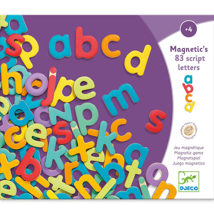 Jocuri şi Jucării educative - Joc cu magneţi - Litere magnetice din lemn de tip minuscule, 83 piese, 4+ ani | Djeco - 3