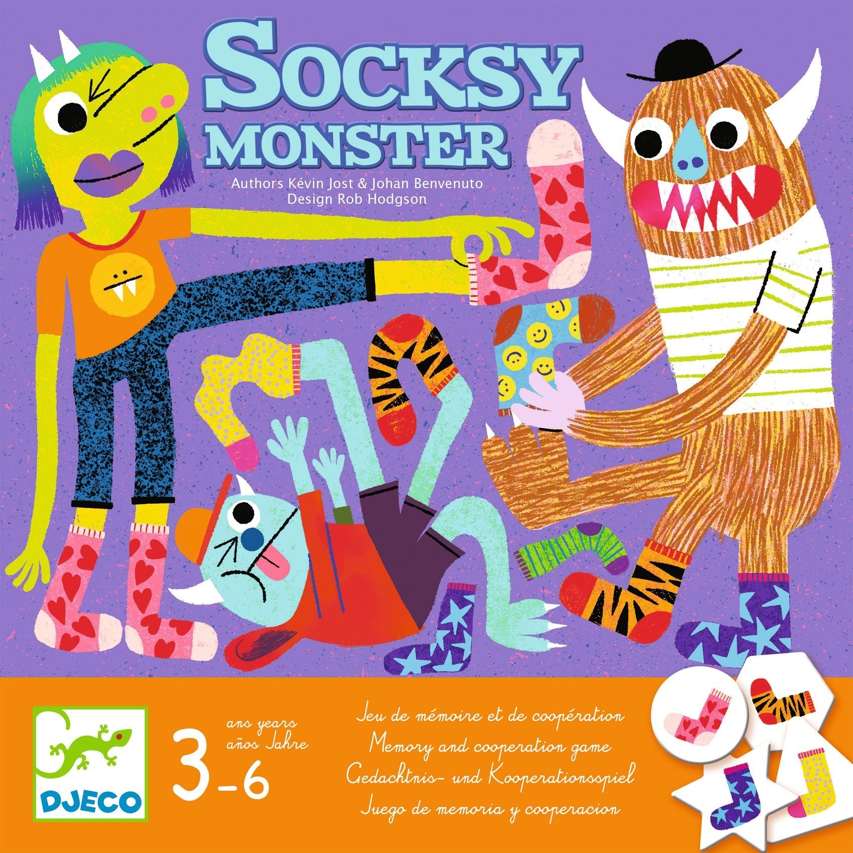 Jocuri de societate - Joc de cooperare - Socksy Monster, 2 - 4 jucători, 3 - 6 ani | Djeco - 3