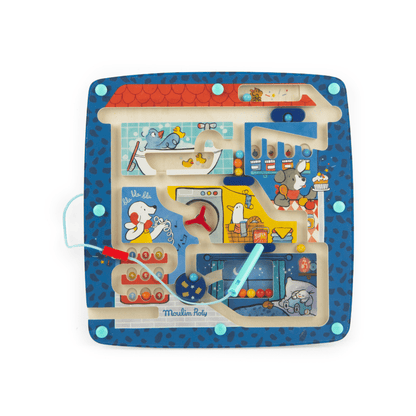 Jocuri şi Jucării de îndemânare - Joc de îndemânare - Labirint magnetic din lemn Puce &amp; Pilou, 18+ luni | Moulin Roty - 3