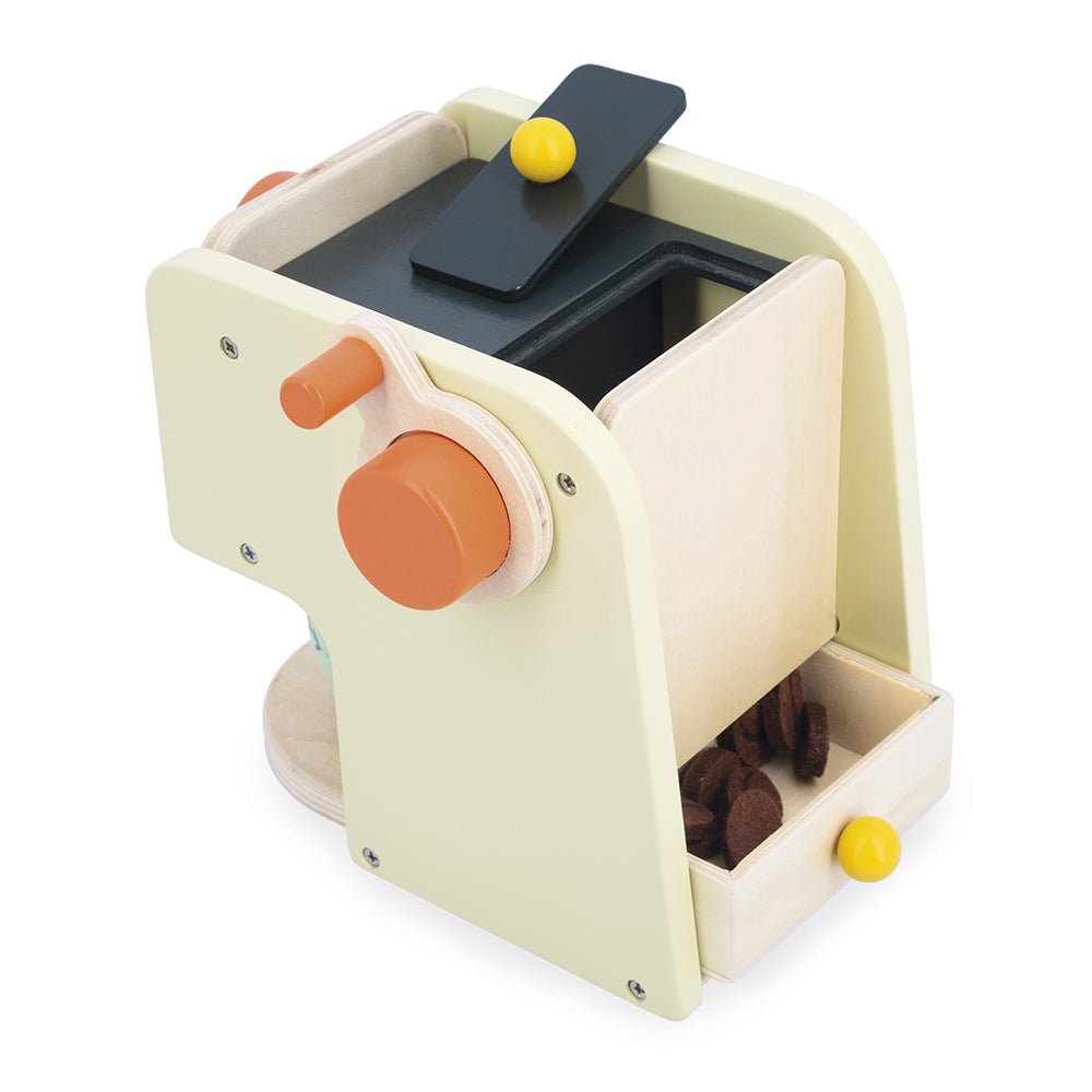 Jocuri şi jucării de rol - Joc de rol Espressor de cafea cu 5 accesorii din lemn - Shiny Grandma, 3+ ani | Janod - 5