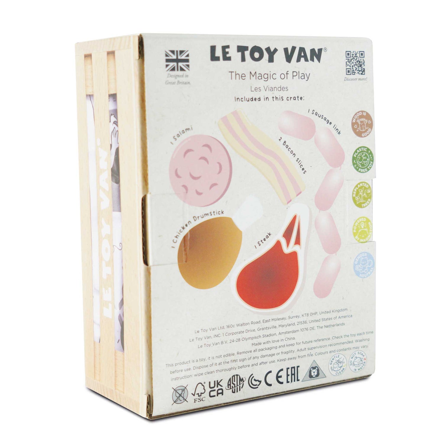 Bucătării şi accesorii pentru copii - Joc de rol Lădiță cu produse din carne, din lemn, 3+ ani | Le Toy Van - 6