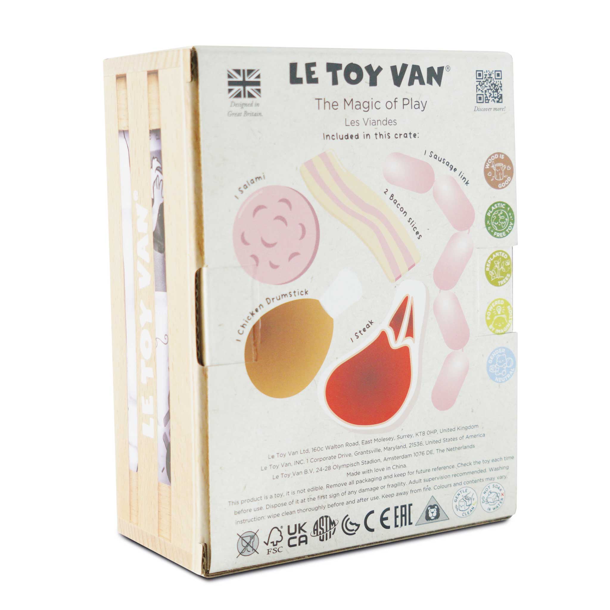 Bucătării şi accesorii pentru copii - Joc de rol Lădiță cu produse din carne, din lemn, 3+ ani | Le Toy Van - 6