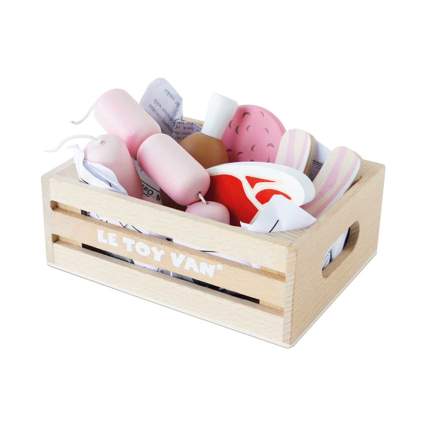 Bucătării şi accesorii pentru copii - Joc de rol Lădiță cu produse din carne, din lemn, 3+ ani | Le Toy Van - 3