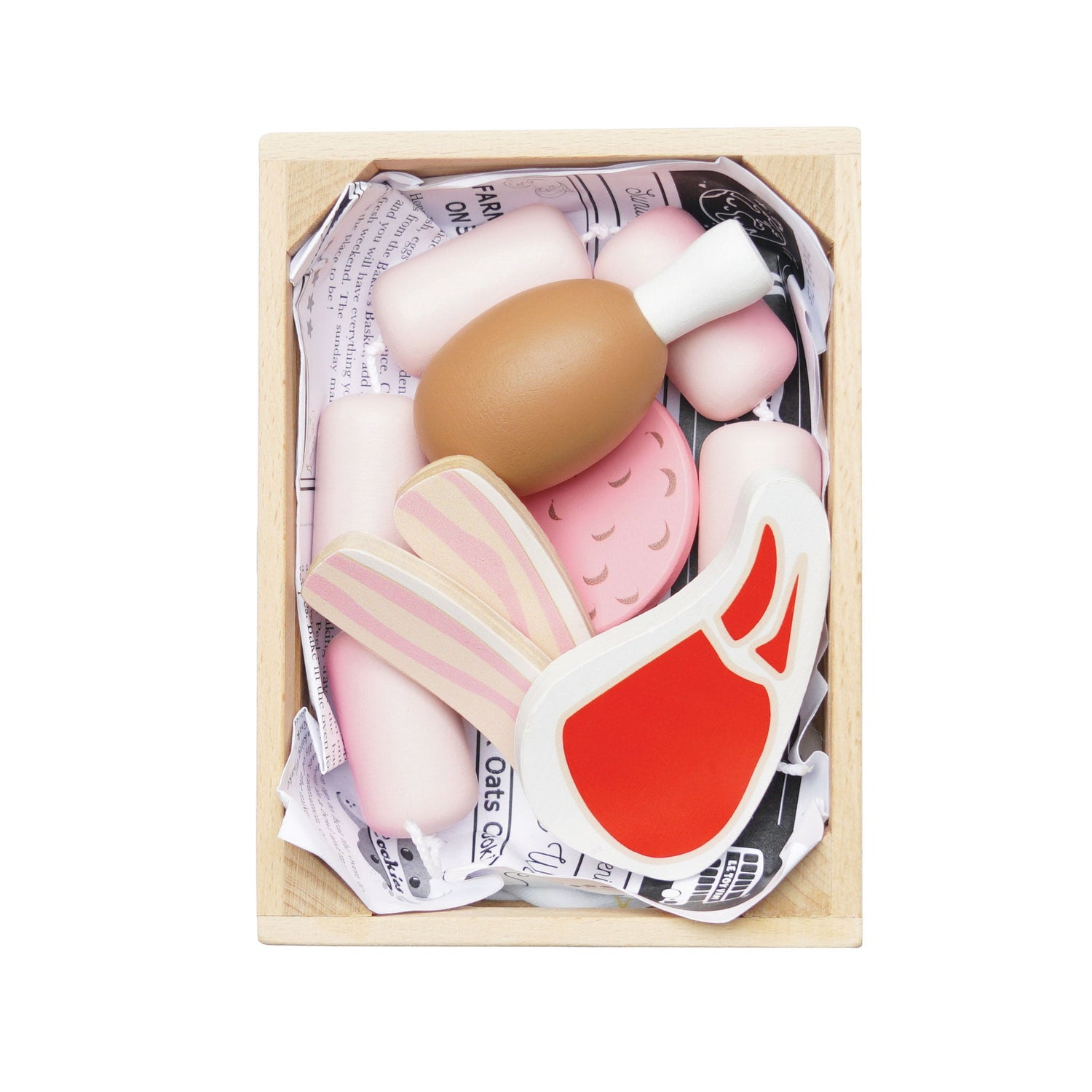 Bucătării şi accesorii pentru copii - Joc de rol Lădiță cu produse din carne, din lemn, 3+ ani | Le Toy Van - 4