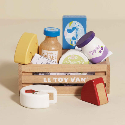 Bucătării şi accesorii pentru copii - Joc de rol Lădiță cu produse lactate, din lemn, 2+ ani | Le Toy Van - 8