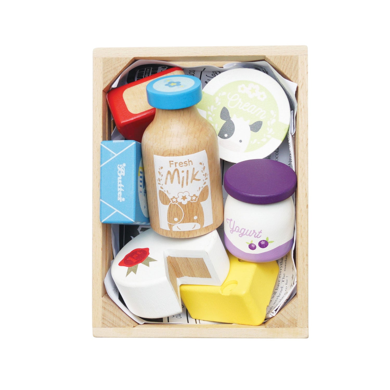 Bucătării şi accesorii pentru copii - Joc de rol Lădiță cu produse lactate, din lemn, 2+ ani | Le Toy Van - 6
