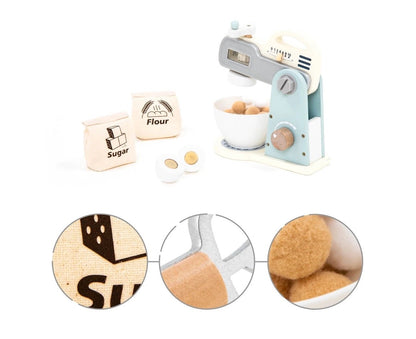 Jocuri şi jucării de rol - Joc de rol - Mixer din lemn cu accesorii pentru gătit, 10 piese, 3+ ani | UMU Toys - 3