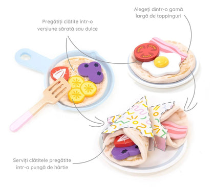 Jocuri şi jucării de rol - Joc de rol Set de preparat clătite, 40 piese, 3+ ani | UMU Toys - 3