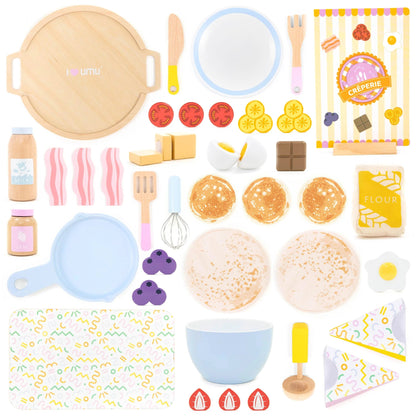Jocuri şi jucării de rol - Joc de rol Set de preparat clătite, 40 piese, 3+ ani | UMU Toys - 1