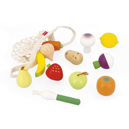 Bucătării şi accesorii pentru copii - Joc de rol Set fructe și legume din lemn - Shiny Grandma, 3+ ani | Janod - 1