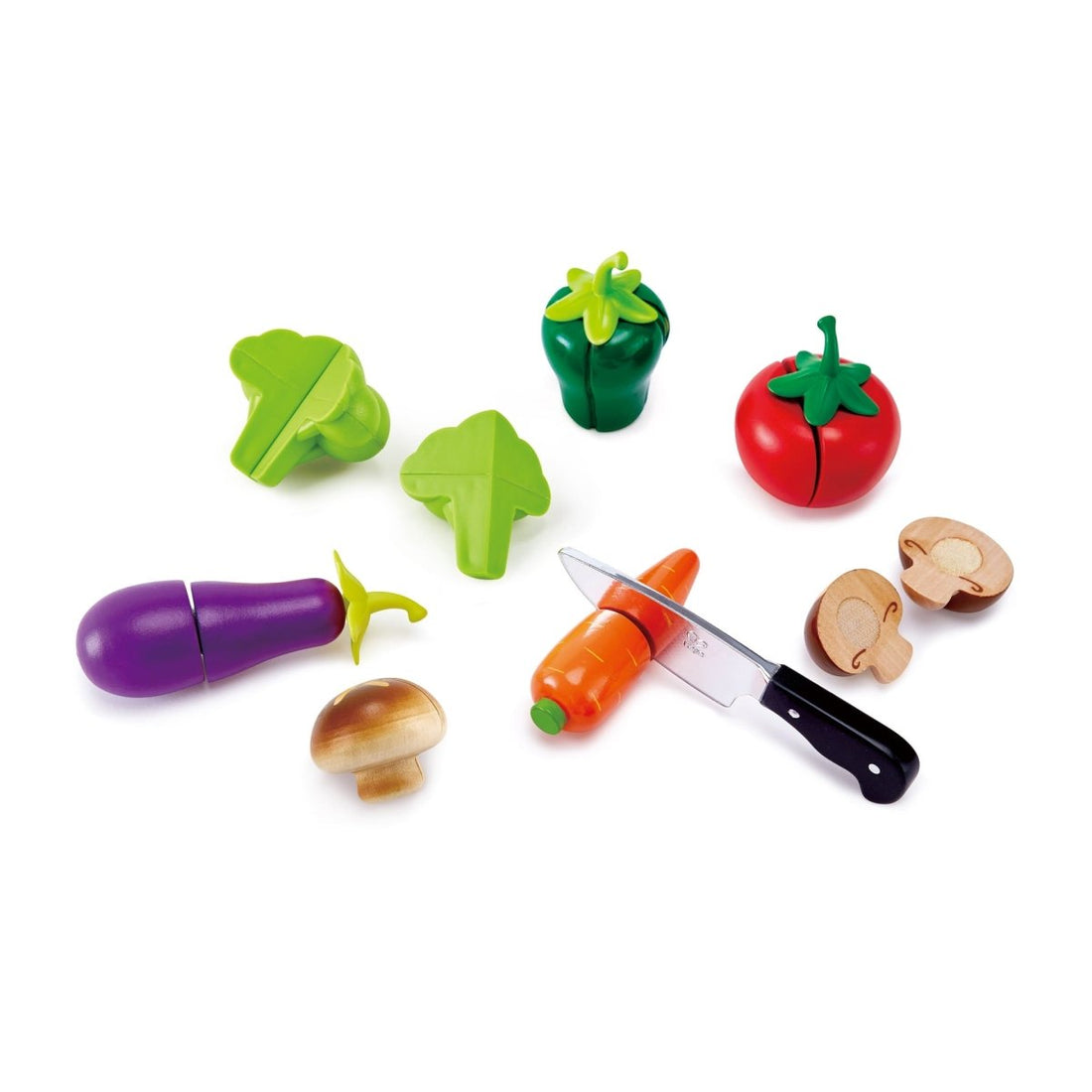 Hape - Joc de rol - Set legume de tăiat din lemn, 19 piese, 3+ ani | Hape-1