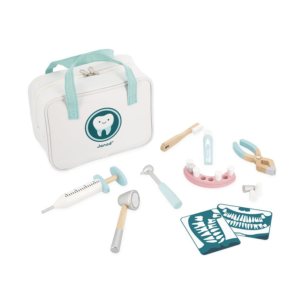 Jocuri şi jucării de rol - Joc de rol Set trusă pentru dentist, din lemn, 3+ ani | Janod - 1