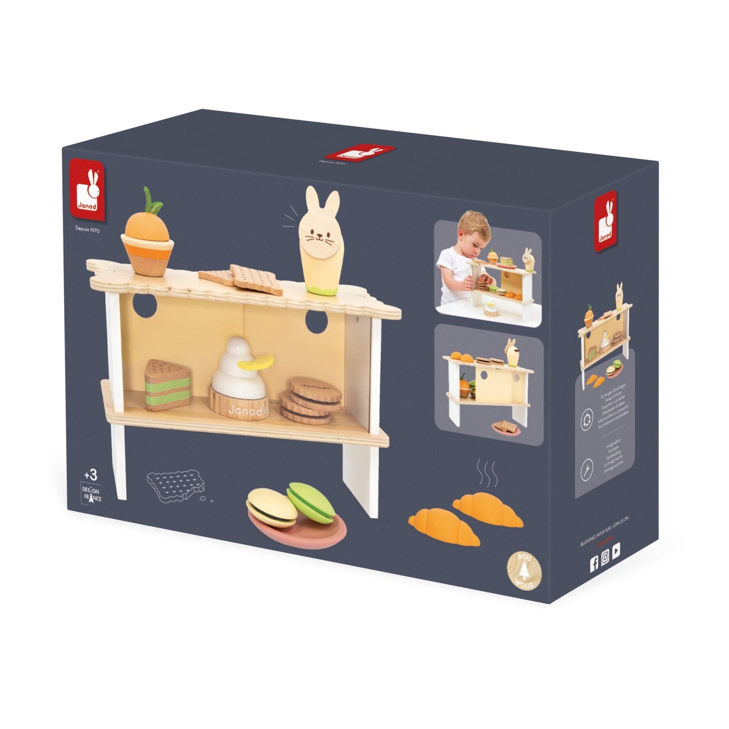 Bucătării şi accesorii pentru copii - Joc de rol Stand cu produse de patiserie, din lemn, 3+ ani | Janod - 15