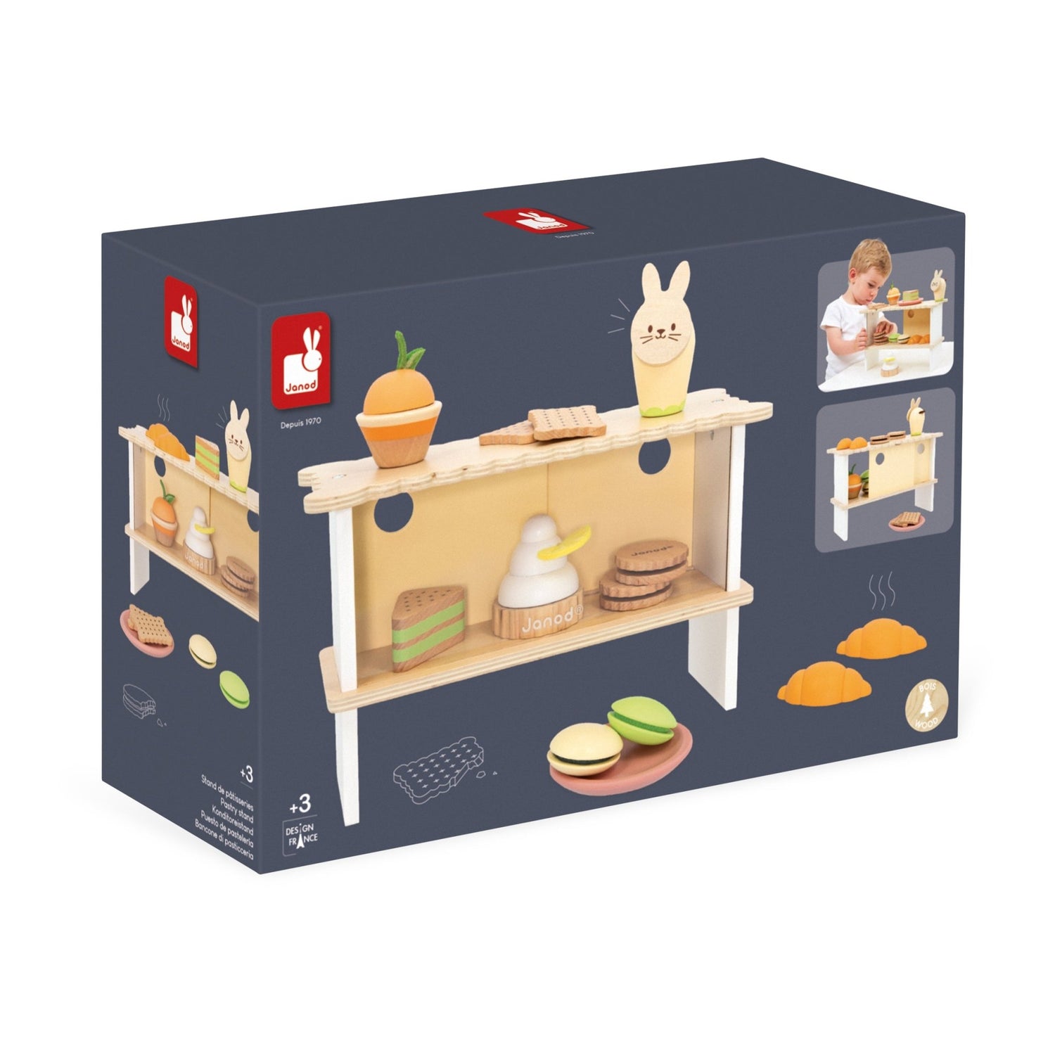 Bucătării şi accesorii pentru copii - Joc de rol Stand cu produse de patiserie, din lemn, 3+ ani | Janod - 14