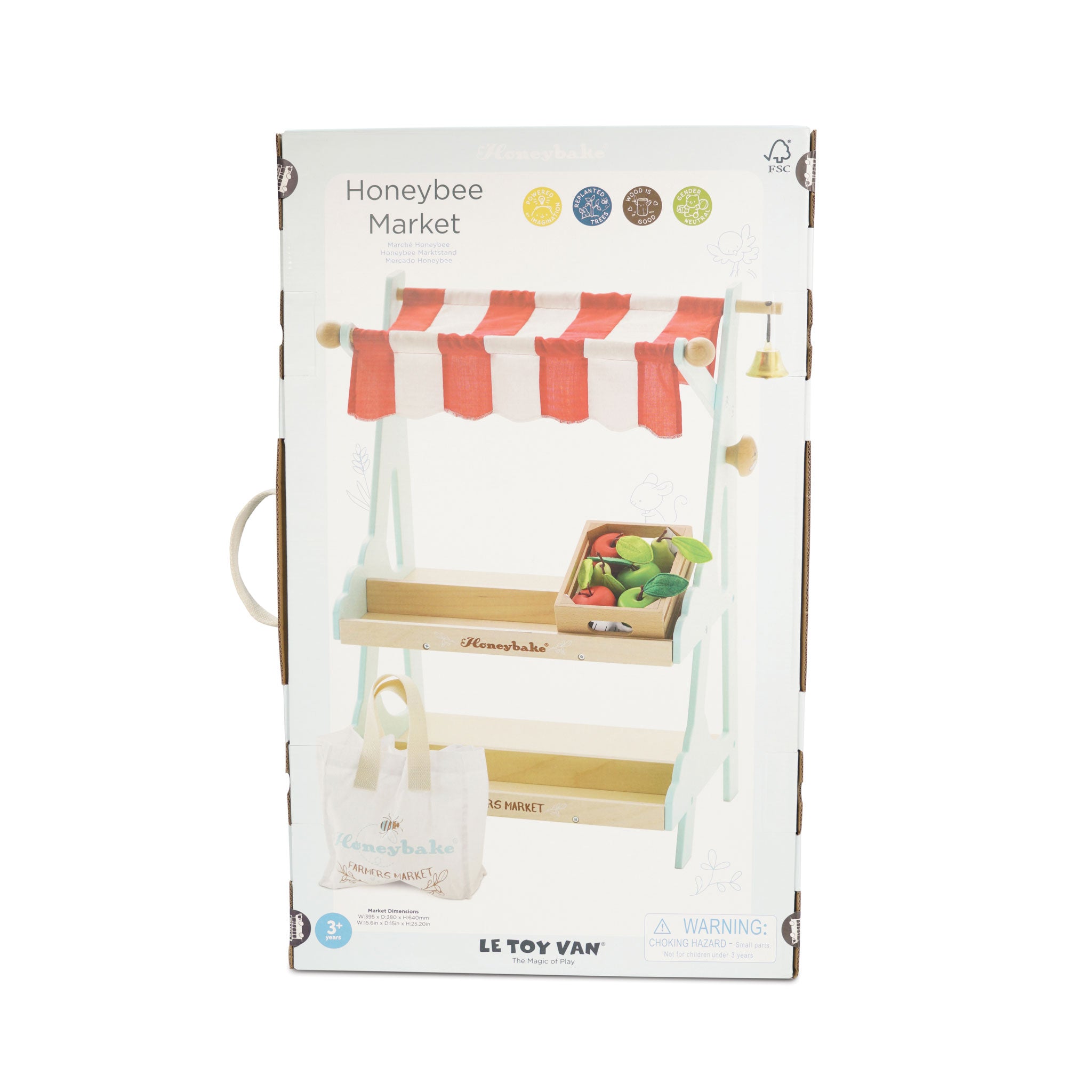 Jocuri şi jucării de rol - Joc de rol Stand de magazin cu 1 lădiţă, din lemn, 3+ ani | Le Toy Van - 5